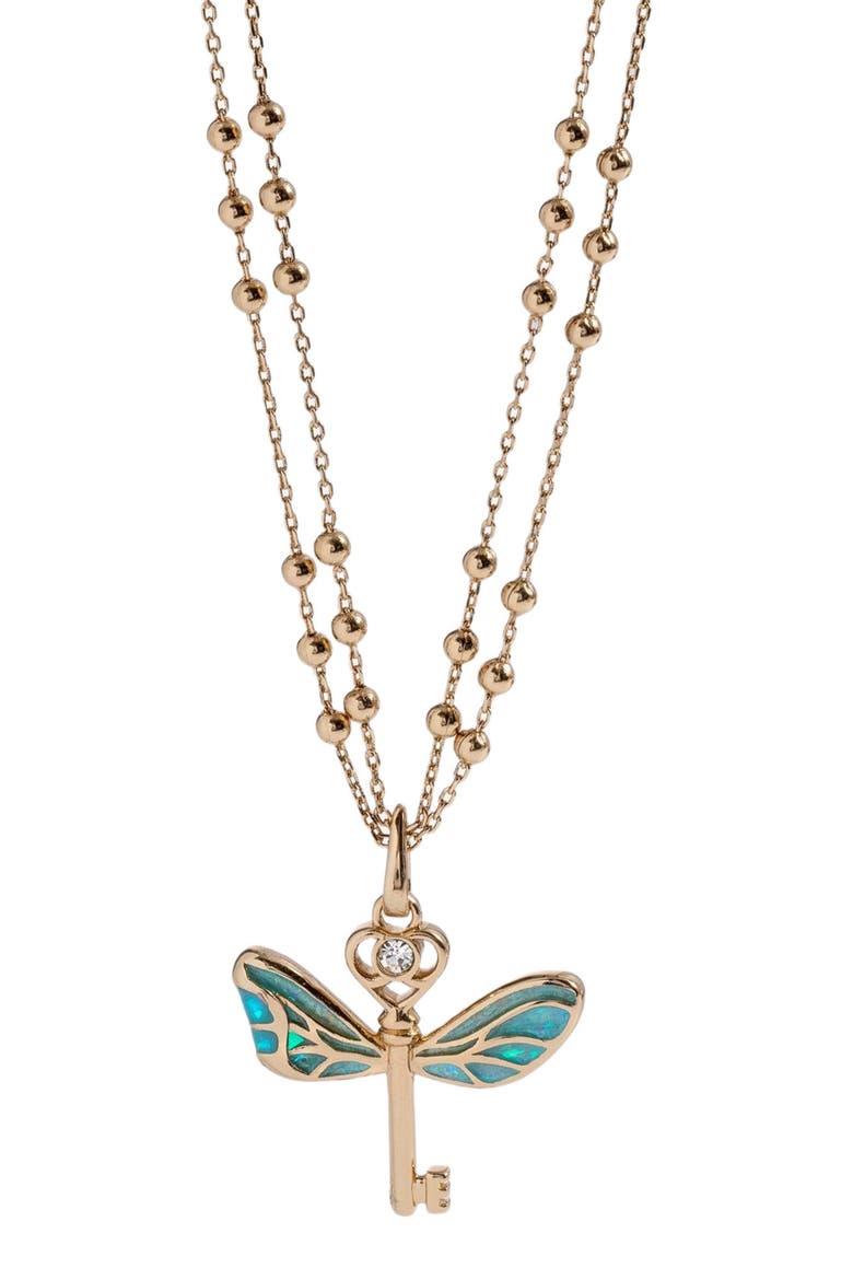 Harry Potter Flying Keys Adjustable Necklace, Main, color, Blue Green