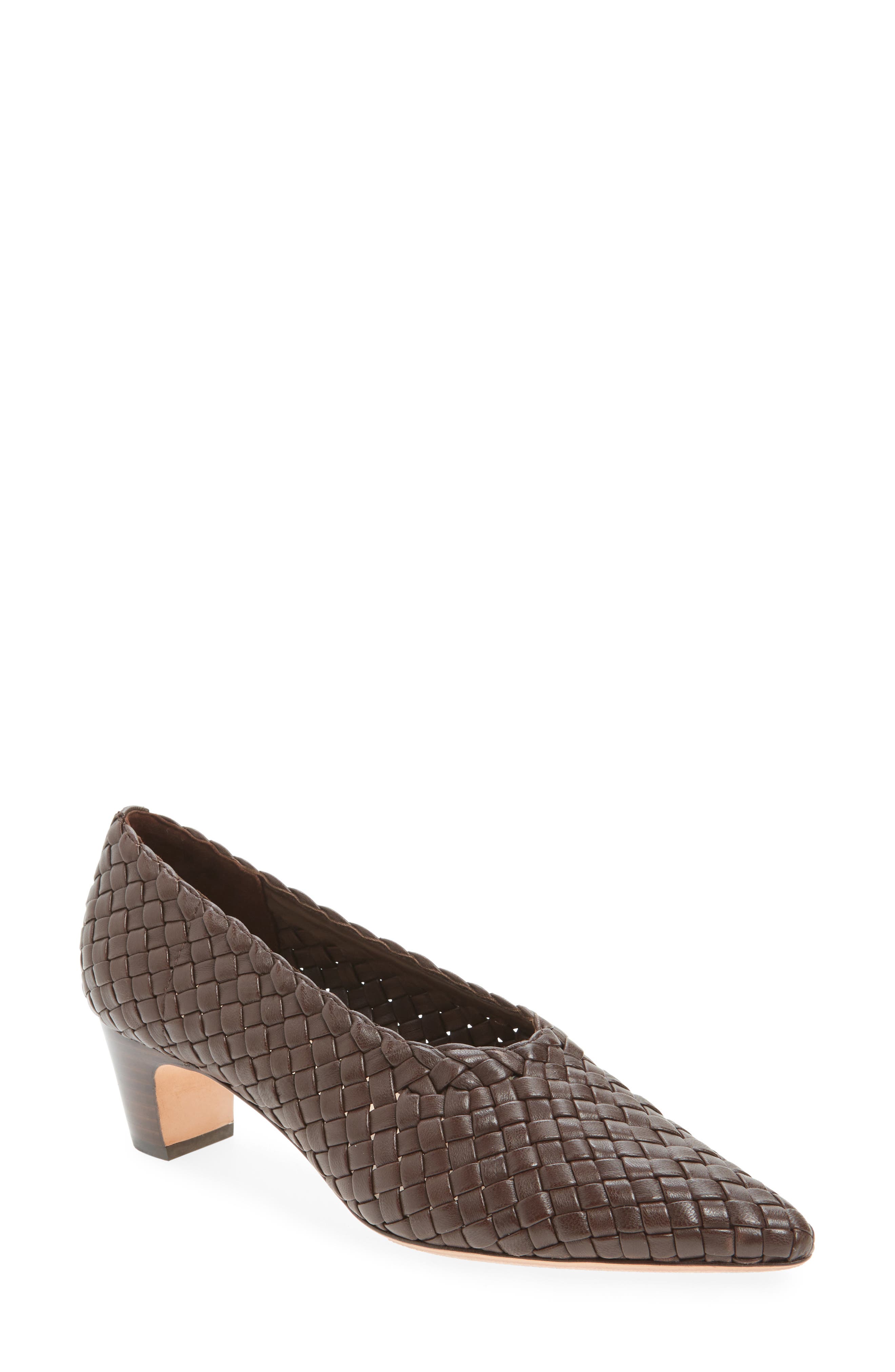 Loeffler Randall Maeve Woven Pointed Toe Pump, Main, color, Espresso
