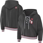 WEAR by Erin Andrews Women's WEAR by Erin Andrews Pewter Tampa Bay Buccaneers Lace-Up Pullover Hoodie