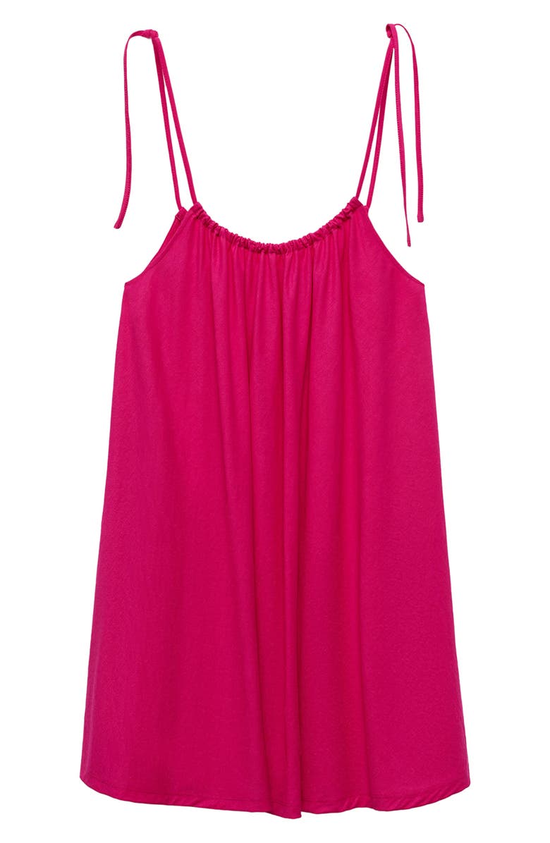 MANGO Tie Strap Shift Minidress, Alternate, color, Fuchsia