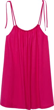 MANGO Tie Strap Shift Minidress