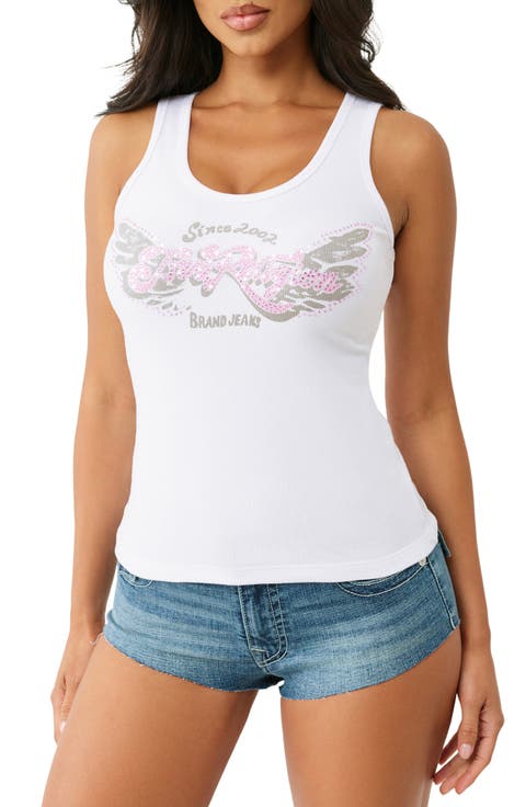 Embellished Heritage Logo Rib Tank