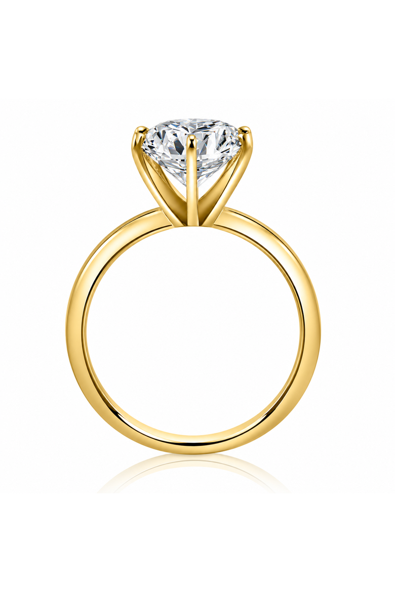 Certified 2 1/2CT Lab Grown Diamond Solitaire Thin Engagement Ring Gold, Alternate, color, 14k Yellow Gold