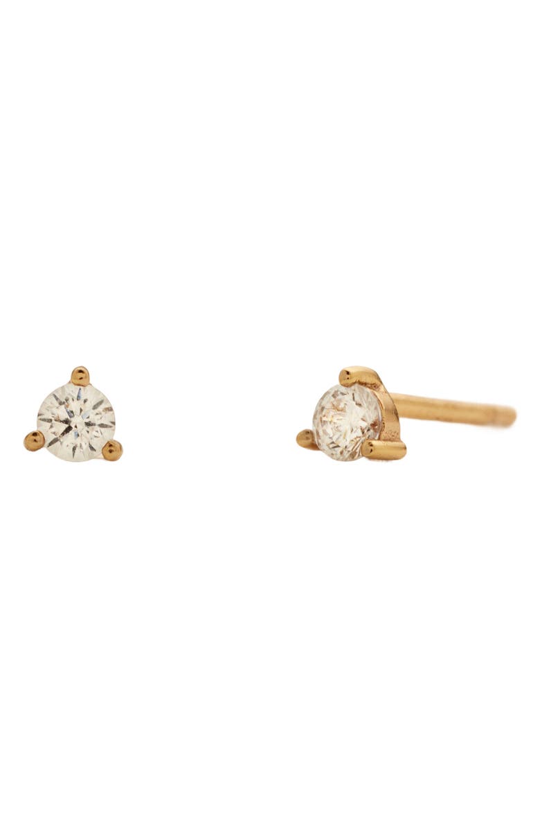 MADE BY MARY Luxe Cubic Zirconia Stud Earrings, Main, color, Gold Vermeil