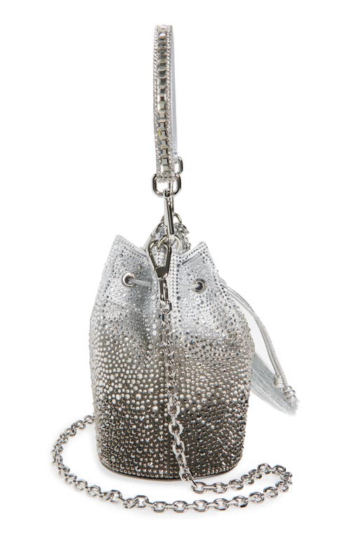 Judith Leiber Couture Piper Ombré Crystal Embellished Bucket Bag In Silver Platinum