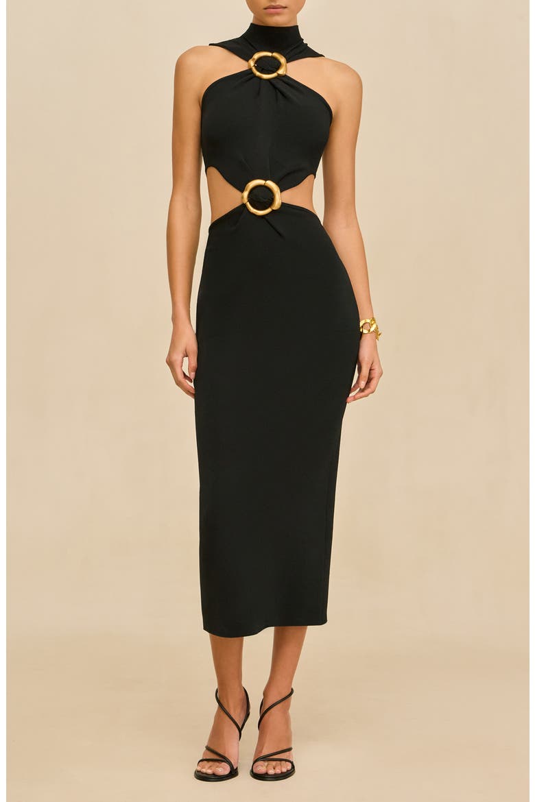 Ambar Cutout Sleeveless Dress, Main, color, BLACK