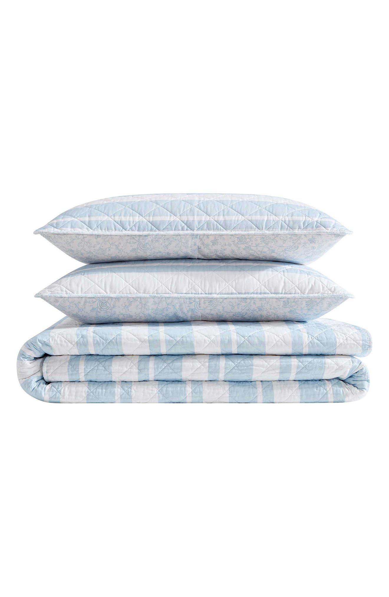 Nautica Seafront Stripe Reversible Cotton Comforter & Sham Set