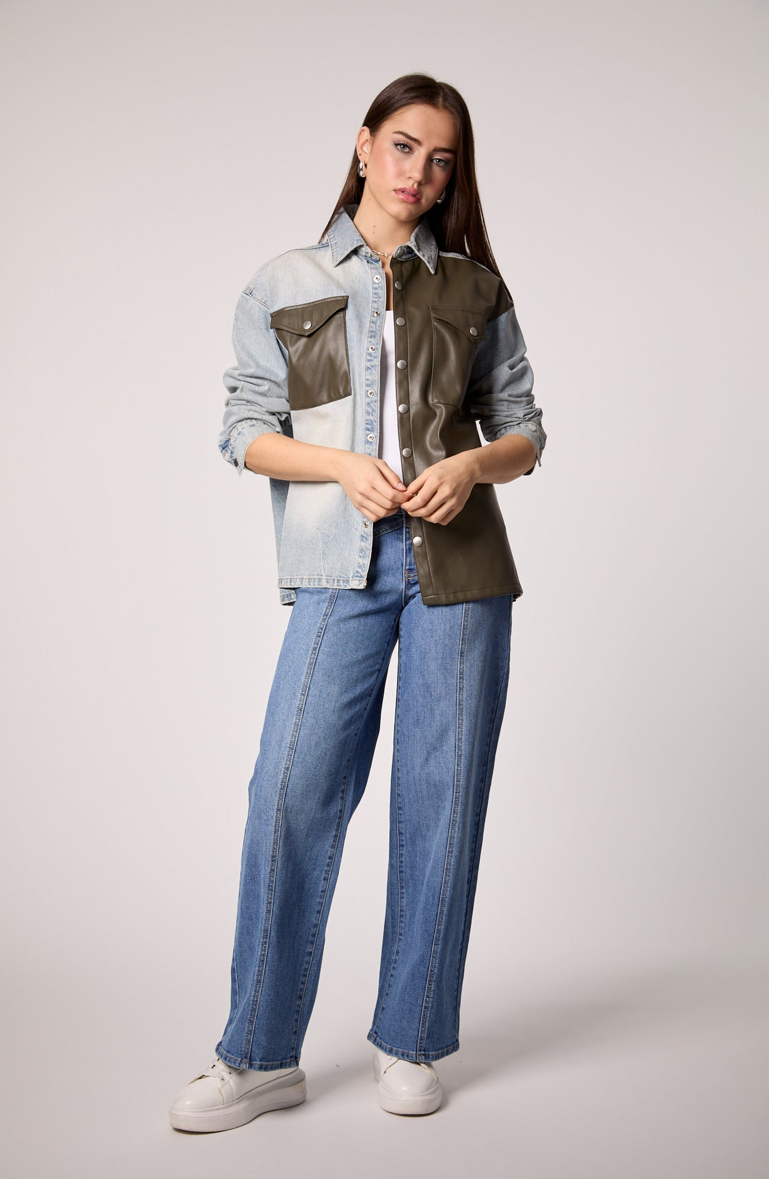 UNreal Leather & Denim Shacket - image 3
