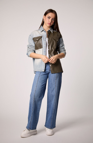 BLUE REVIVAL UNreal Leather & Denim Shacket