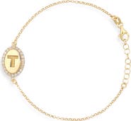 MESHMERISE Diamond Initial Disc Bracelet