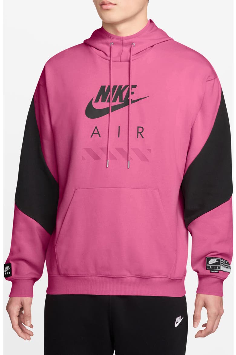 Air Fleece Pullover Hoodie, Main, color, PINKSICLE/ BLACK