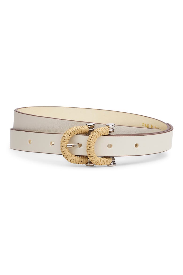 Mia Leather Belt, Main, color, ANTIQUE WHITE