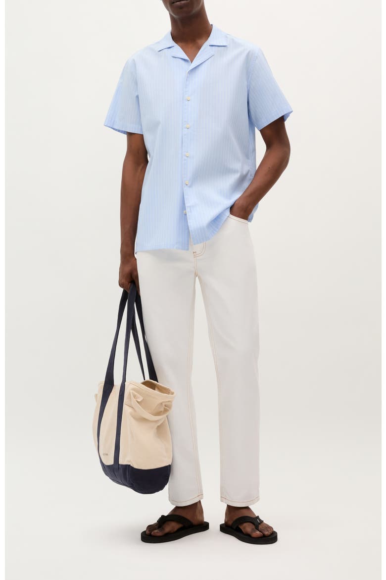 Wales Resort Striped Shirt, Alternate, color, Blue Stripes