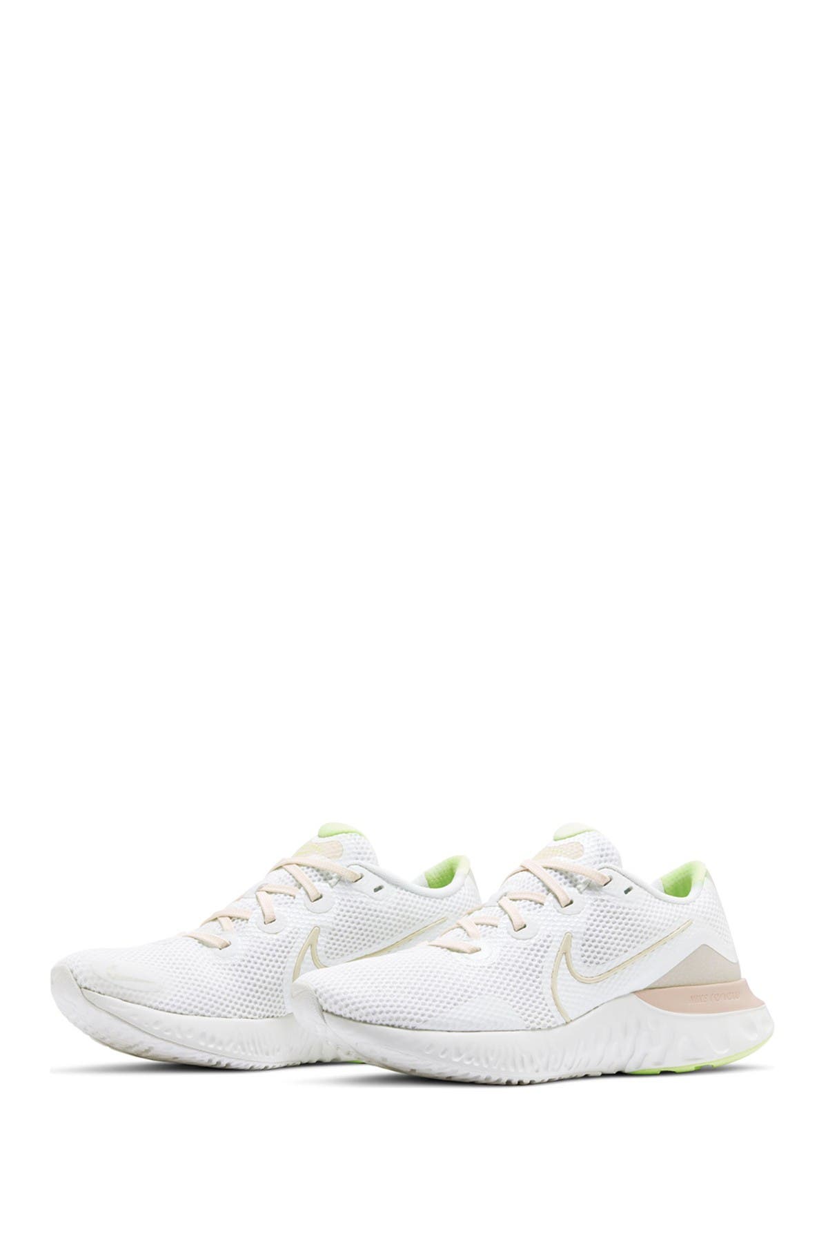 Renew Run Running Shoe, Main, color, WHITE/ GUAVA ICE-LIGHT BONE