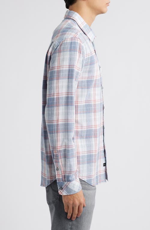 Rails Clyde Printed Button Front Shirt In Legacy Blue Crimson