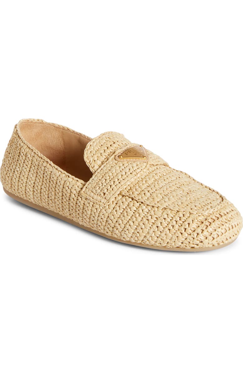 Prada Raffia Espadrille Loafer, Main, color,