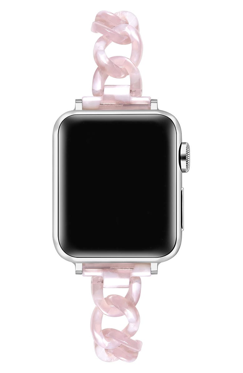 The Posh Tech Kit Tortoise Resin Link Apple Watch<sup>®</sup> Watchband, Alternate, color, Blush Tortoise