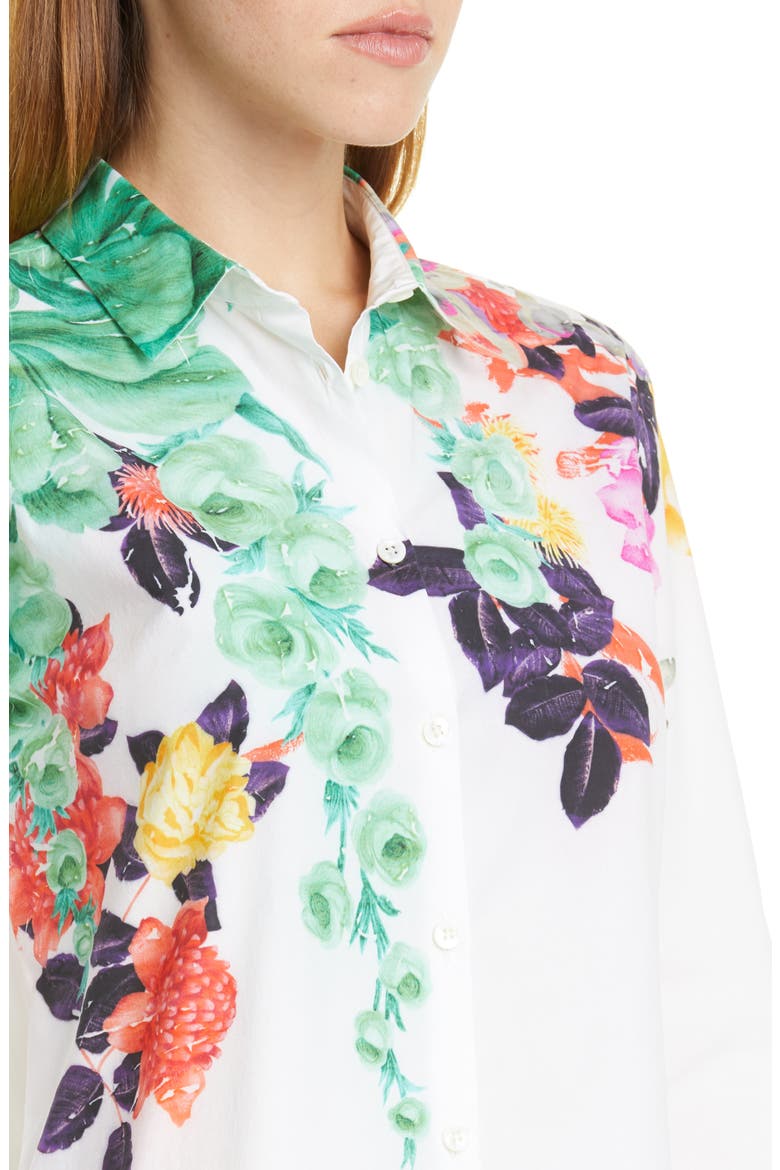 Pop Floral Print Shirt, Alternate, color, WHITE