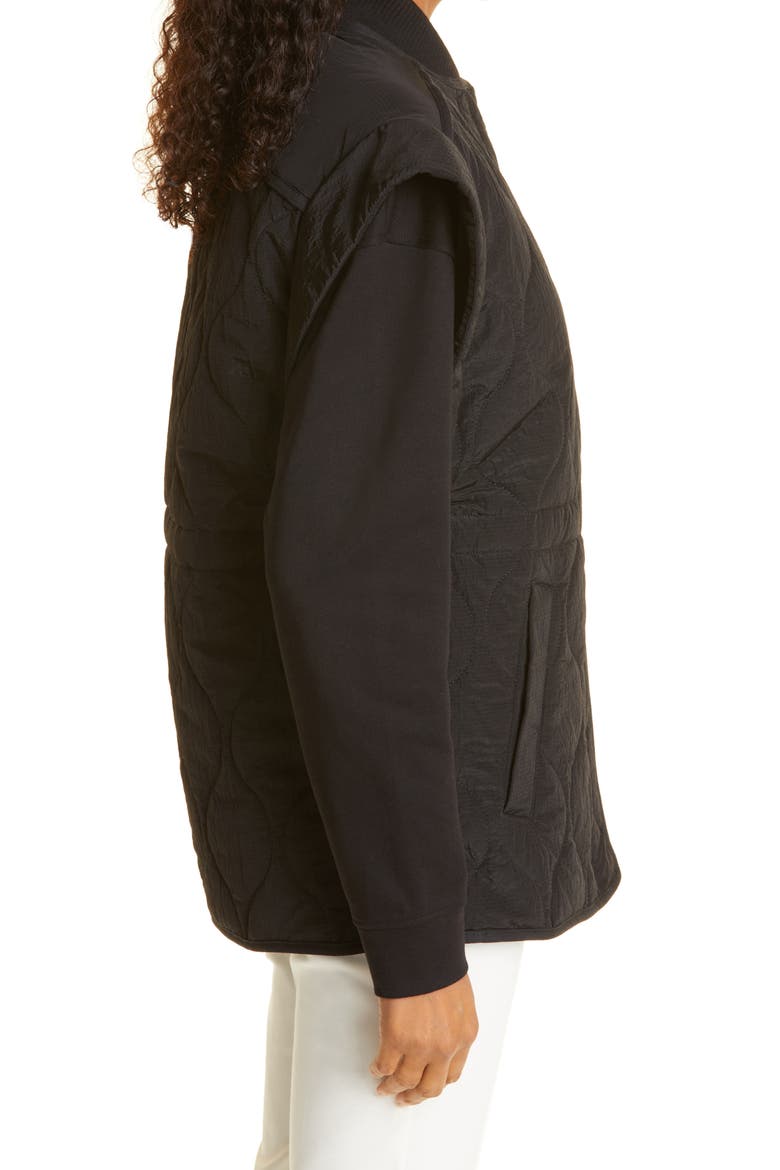Quilted Extended Shoulder Vest, Alternate, color, BLACK