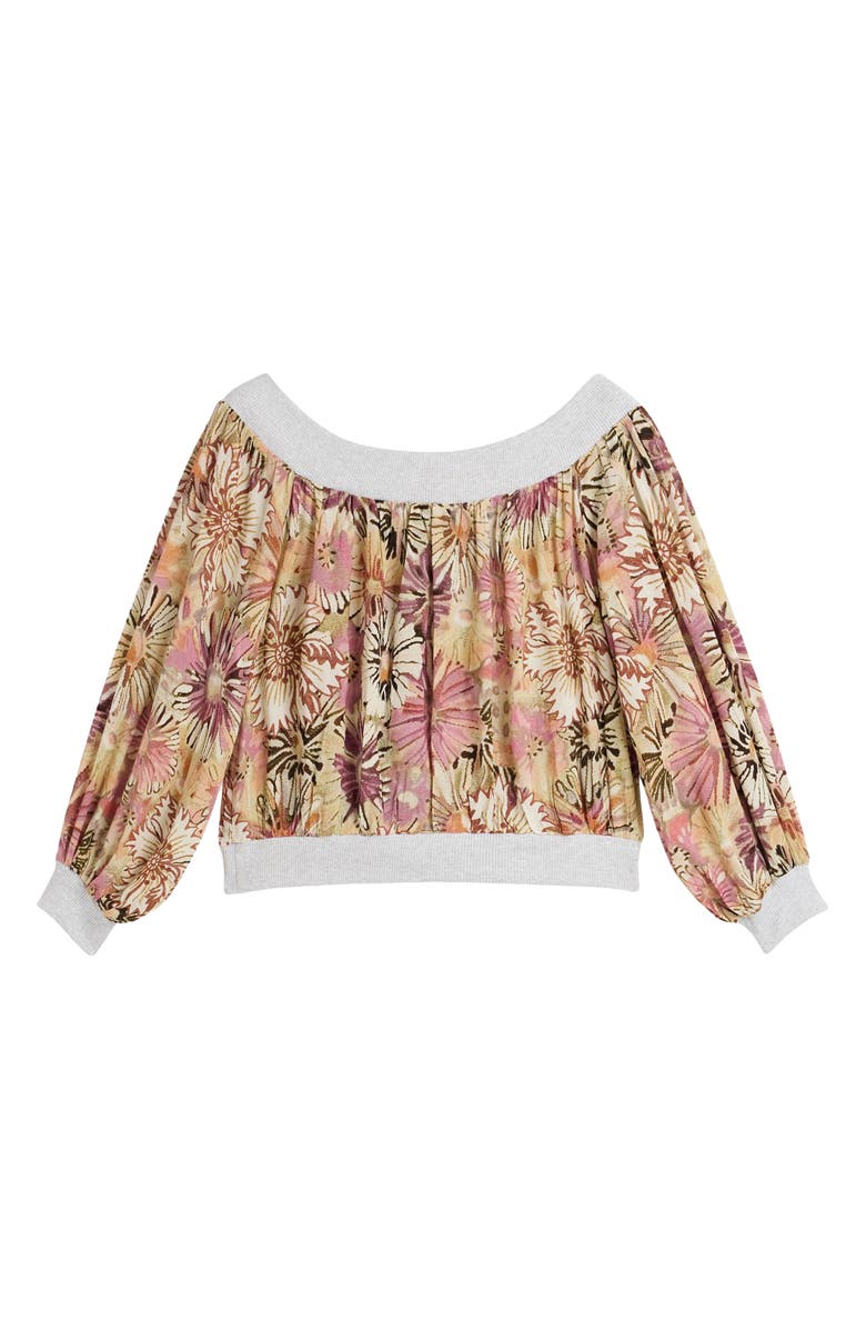 Desigual Print Off the Shoulder Top, Alternate, color, Pink