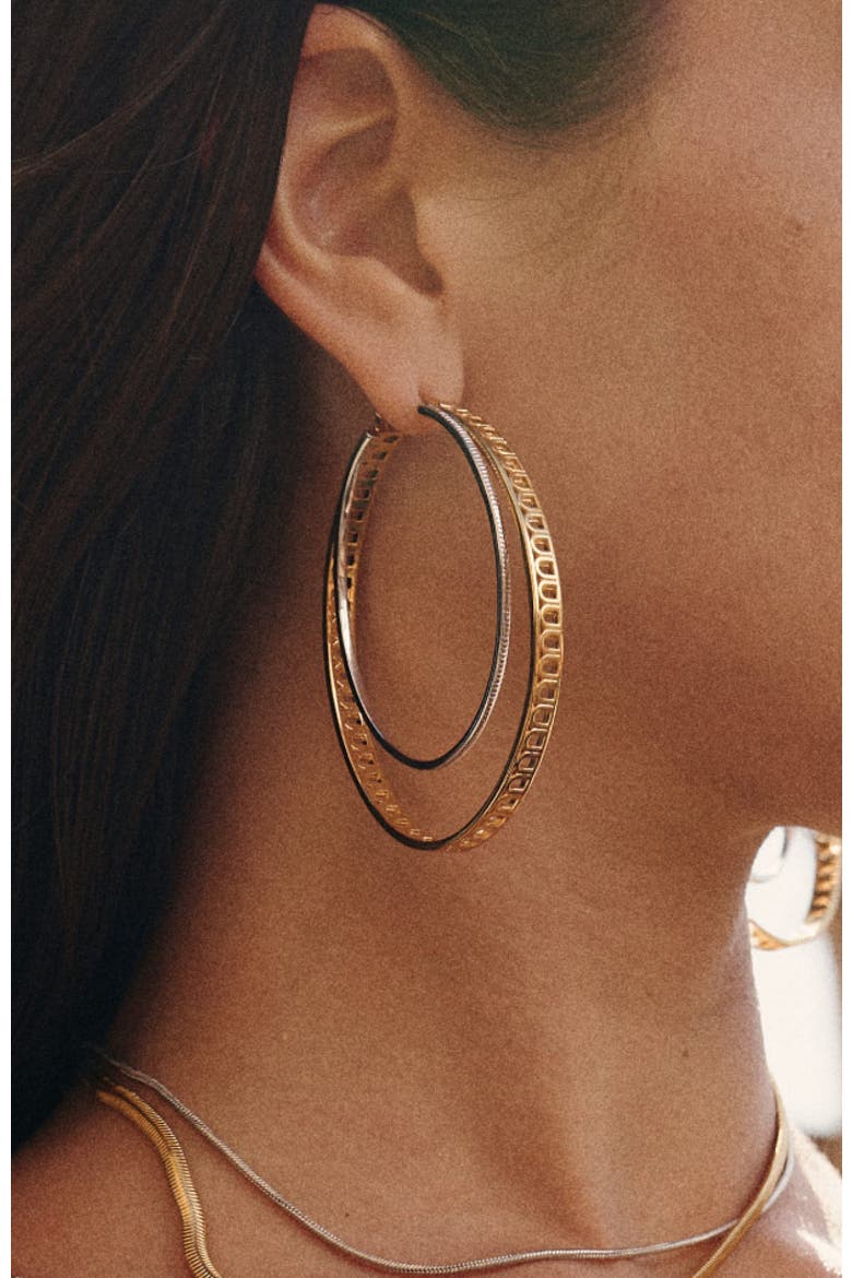 Colosseum Earrings, Alternate, color, Gold