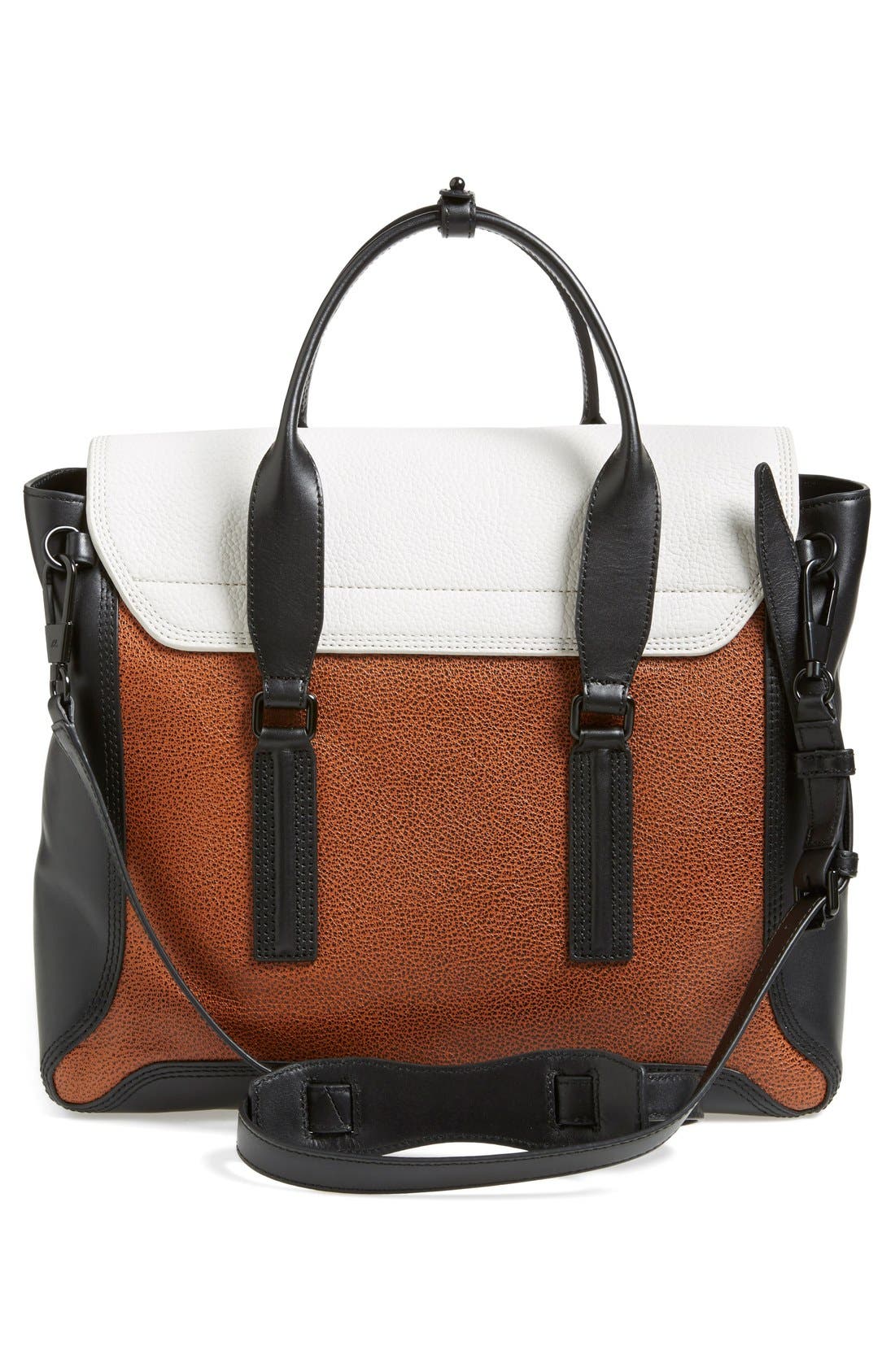 'Large Pashli' Leather Satchel, Alternate, color, COPPER MULTI