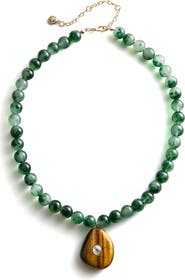 BaubleBar Jamie Semi-Precious Beaded Pendant Necklace