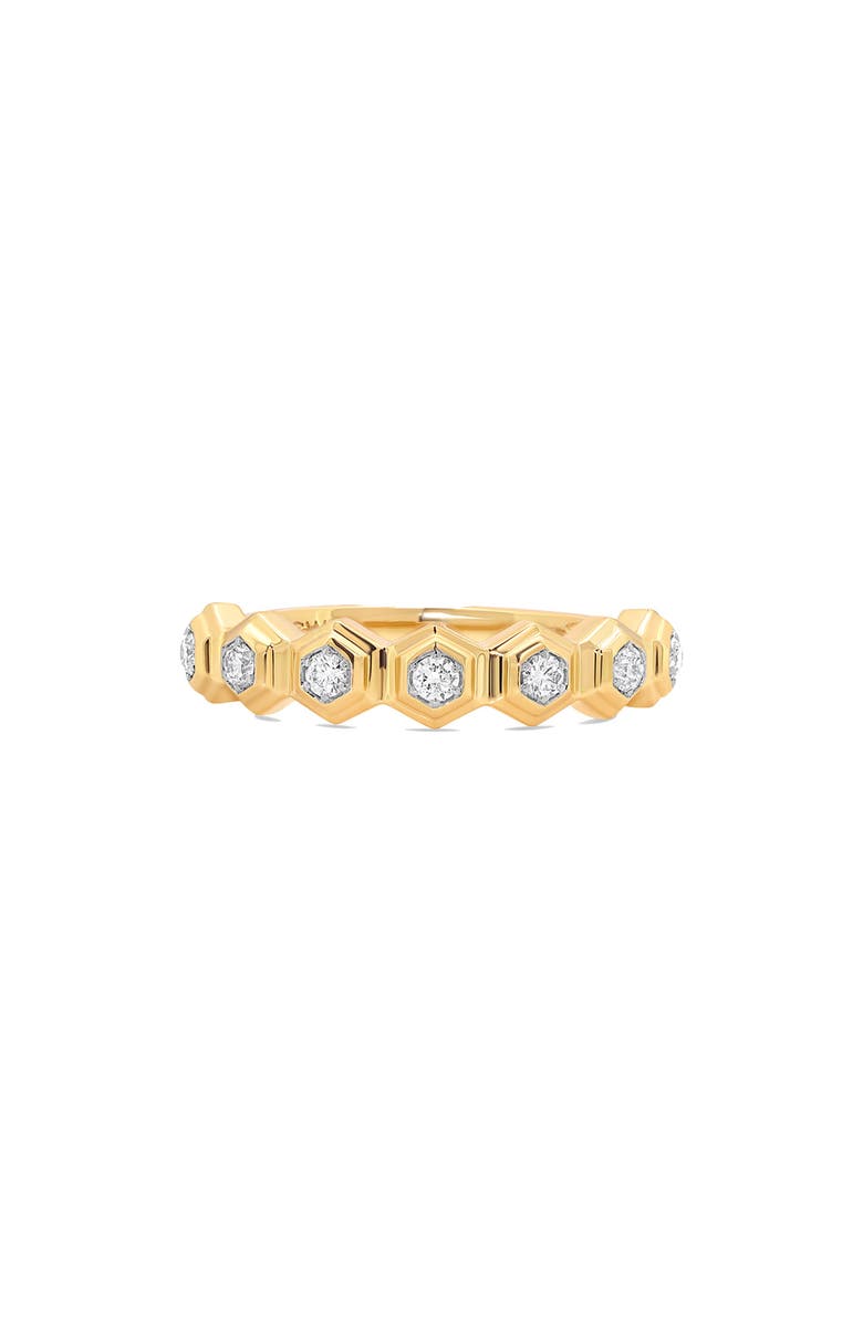 Sara Weinstock Honeycomb Diamond Half Eternity Ring, Main, color, Yellow Gold