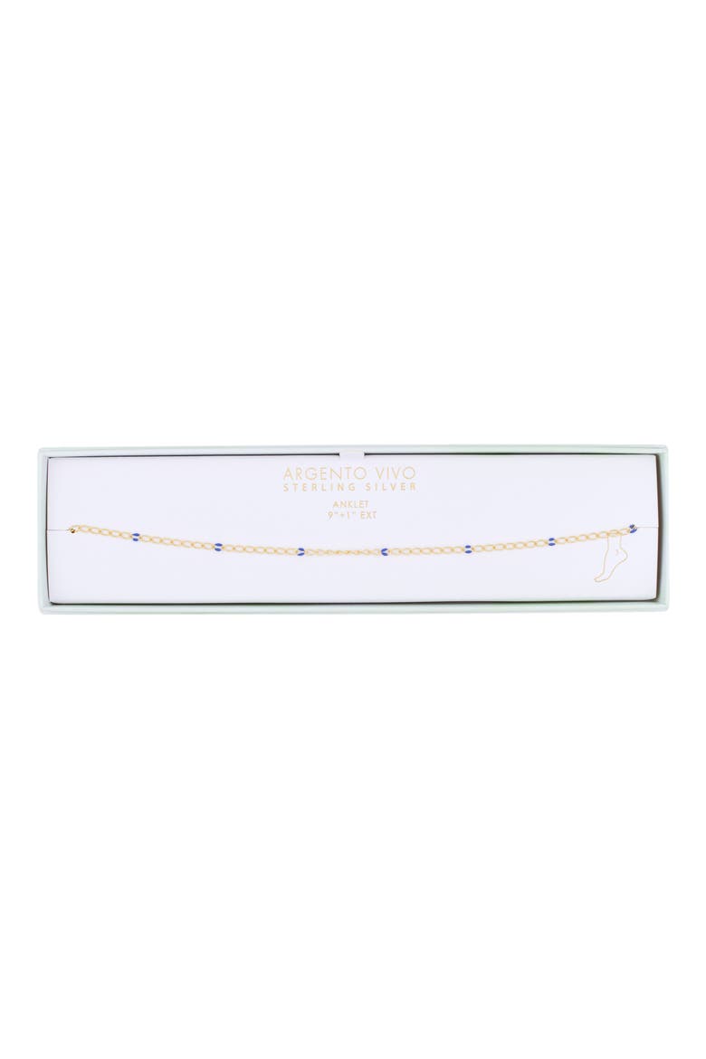Enamel Station Chain Anklet, Main, color, GOLD