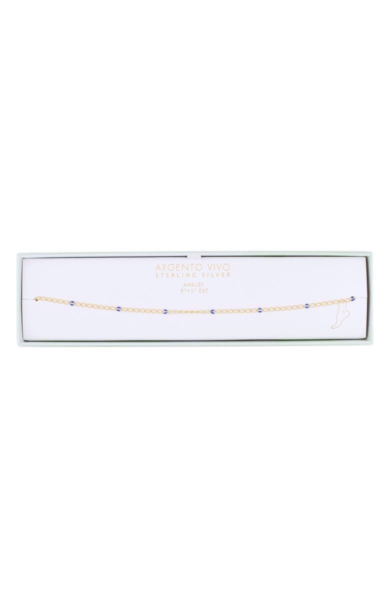 ARGENTO VIVO Enamel Station Chain Anklet, Main, color, Gold