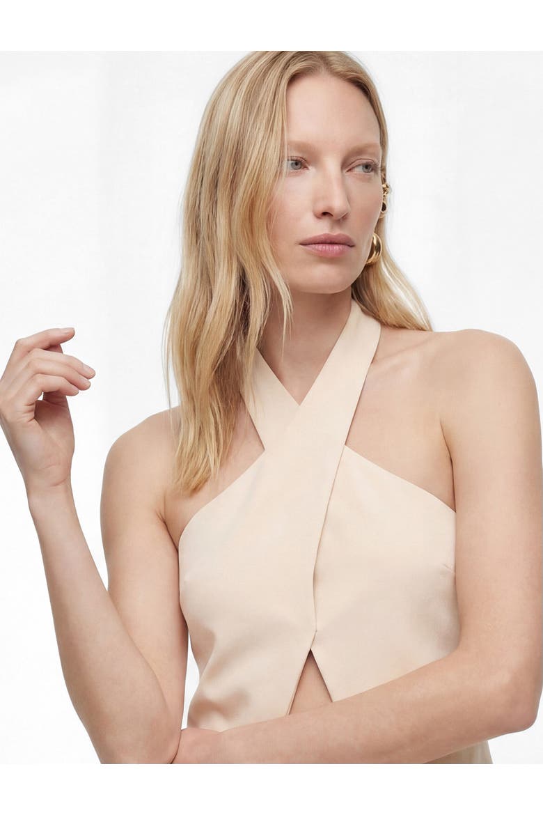Halter Neck Crop Top, Main, color, ECRU