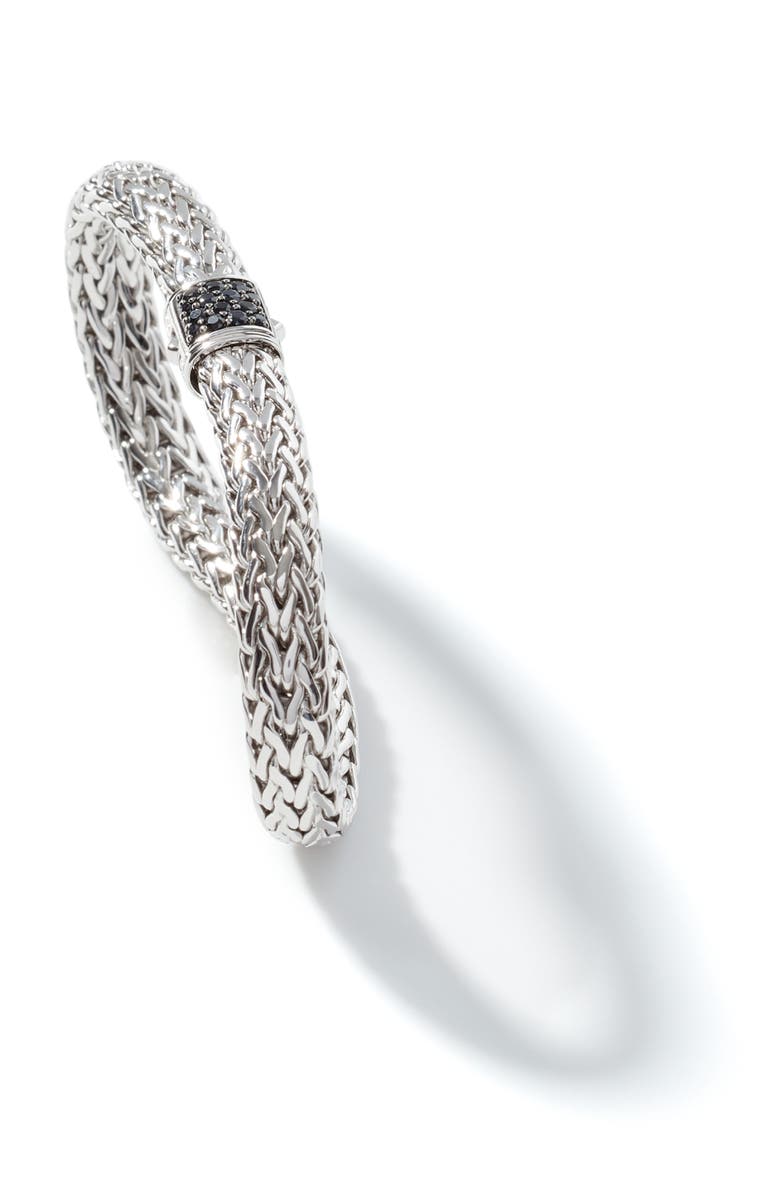 John Hardy ICON BRACELET STERLING SILVER PAVÉ 7.5MM, Alternate, color, Silver/Black Diamonds