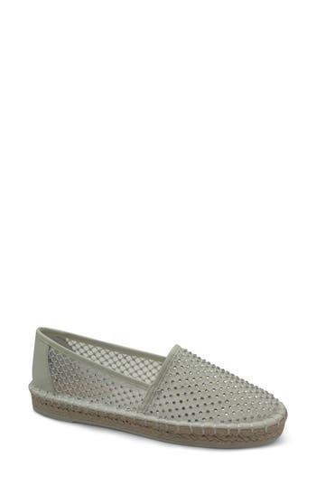 Reaction Kenneth Cole Bonnie Rhinestone Espadrille Flat In Cream Crystal Mesh