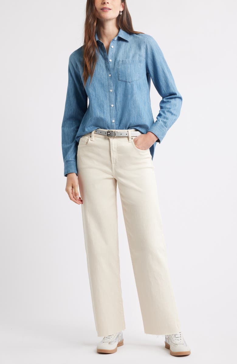 Caslon<sup>®</sup> Chambray Button-Up Shirt, Alternate, color, 