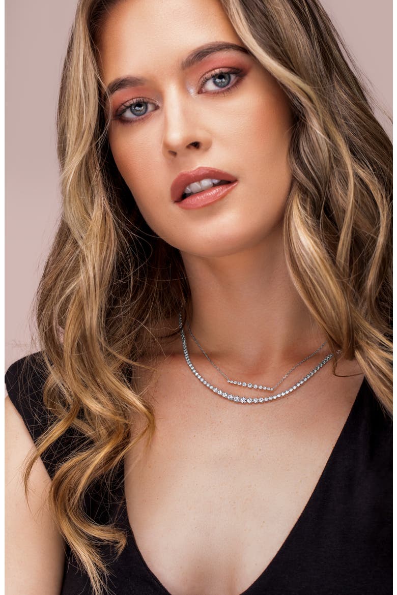Audrey Diamond Tennis Necklace (Nordstrom Exclusive), Alternate, color, 18K WHITE GOLD