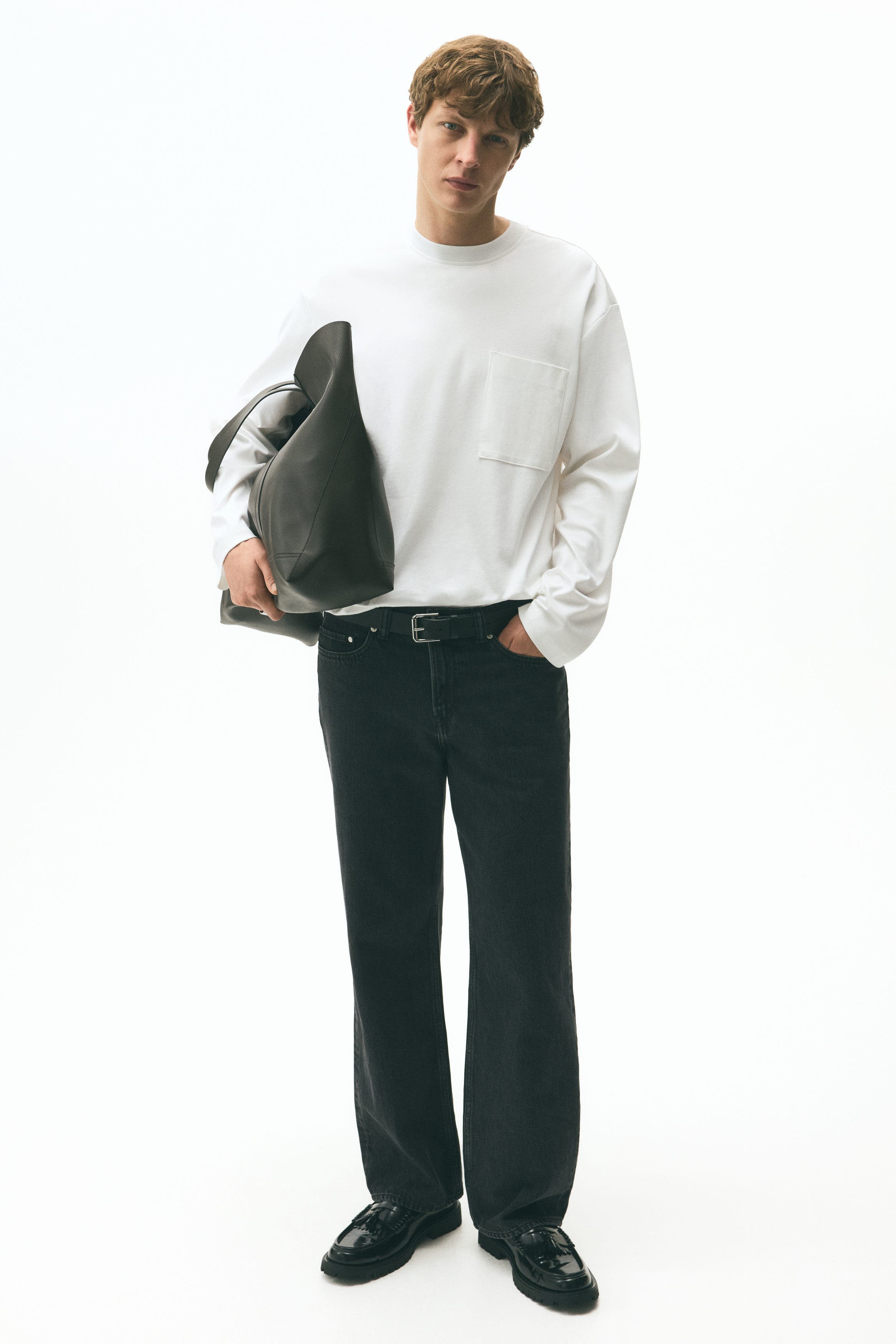 Loose Fit Long-sleeved Jersey Top - image 4