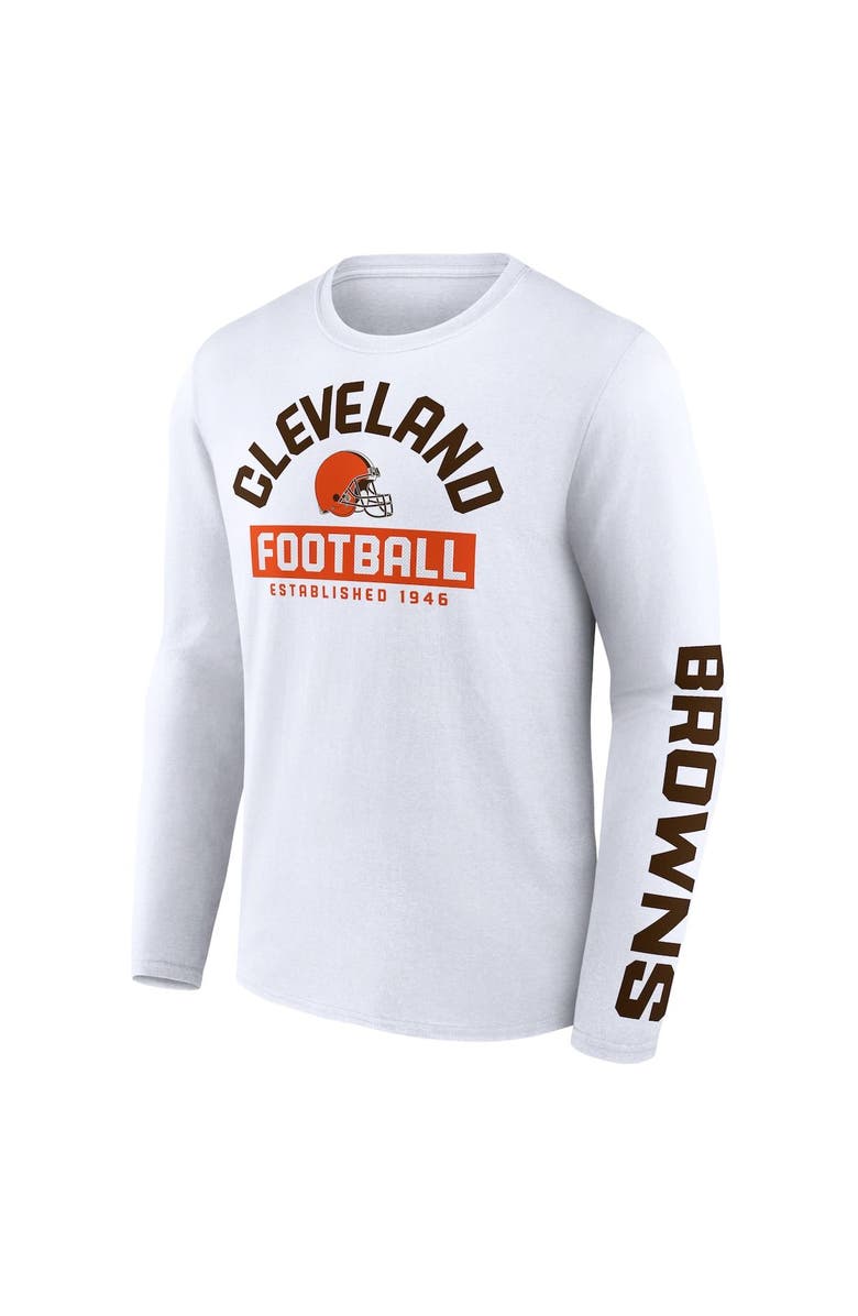 FANATICS Men's Fanatics Branded Brown/White Cleveland Browns Long and Short Sleeve Two-Pack T-Shirt, Alternate, color, 