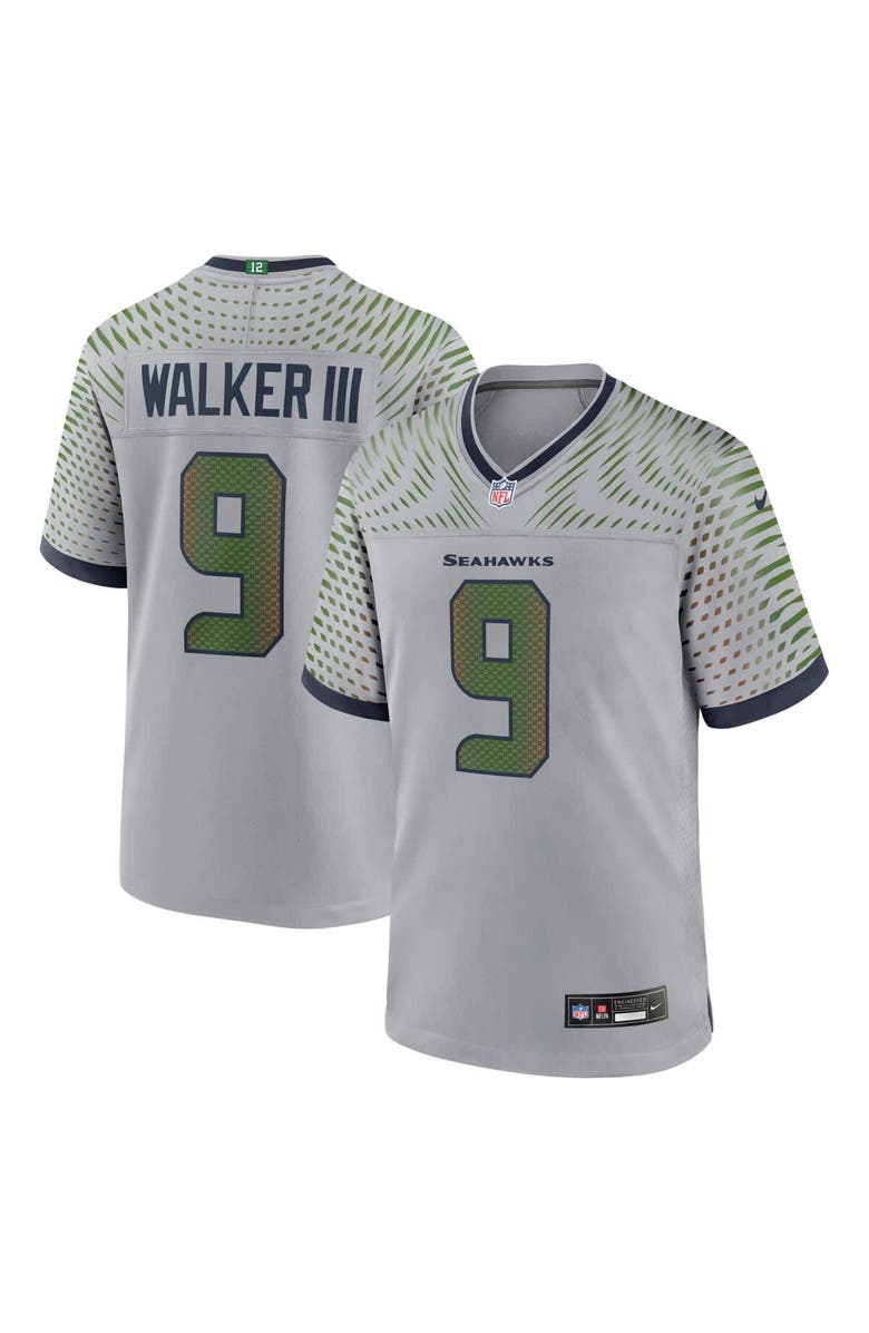 Nike Men's Nike Kenneth Walker III Wolf Gray Seattle Seahawks 2025 Rivalries Collection Game Jersey, Main, color, Gray