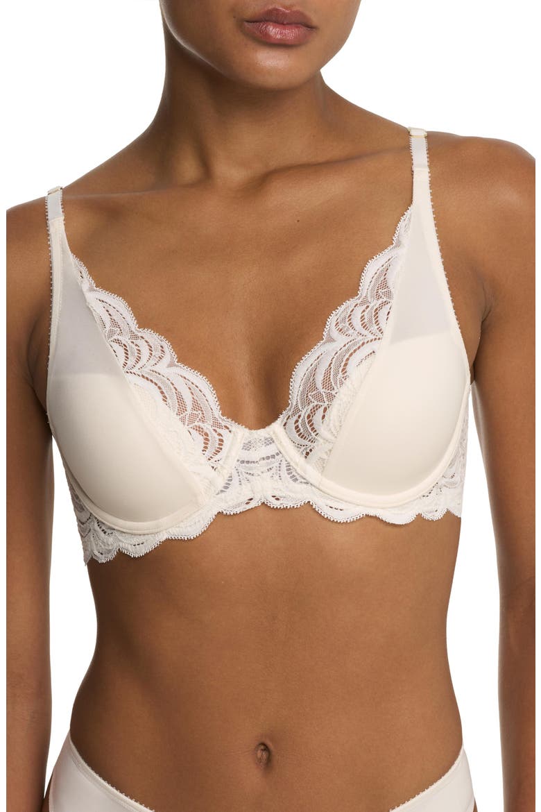 Persuasion Lace Convertible Plunge T-Shirt Bra, Main, color, Ivory