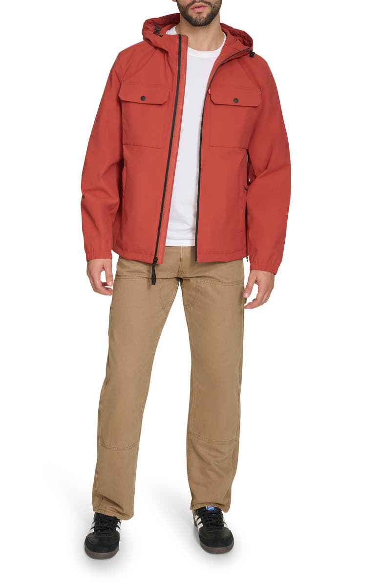 Levi's Hooded Rain Jacket, Alternate, color, Barn Red
