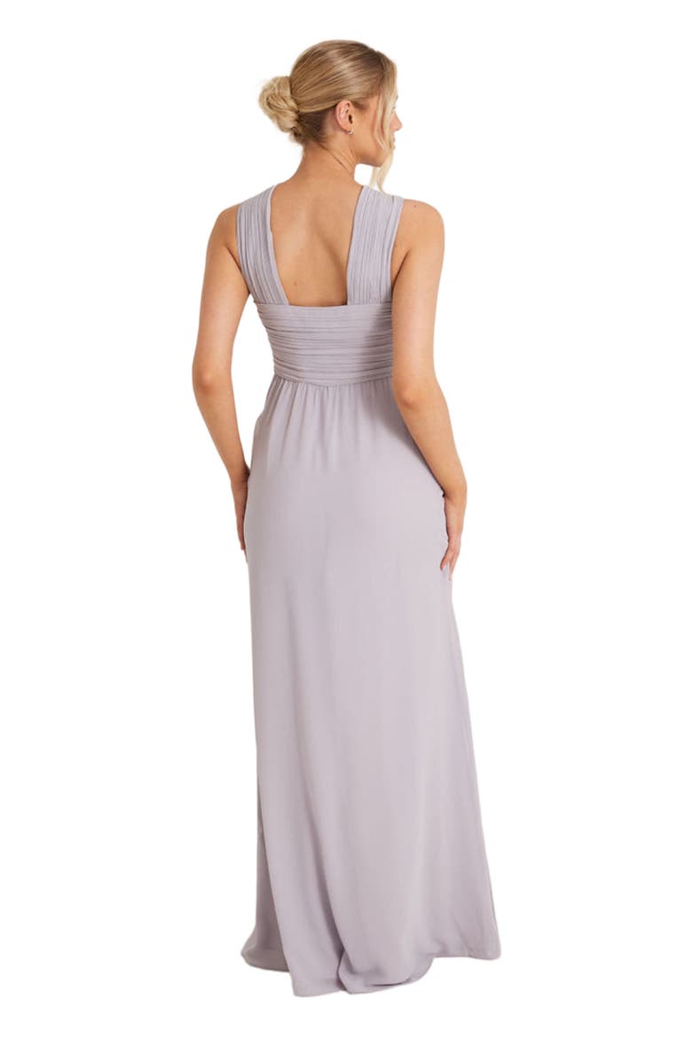 Cross Neck Chiffon Bridesmaid Dress, Alternate, color, Lilac
