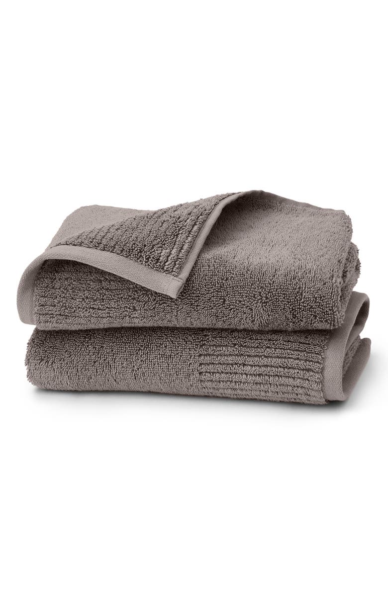 Boll & Branch Set of 2 Ultraplush Organic Cotton Hand Towels, Main, color, Stone