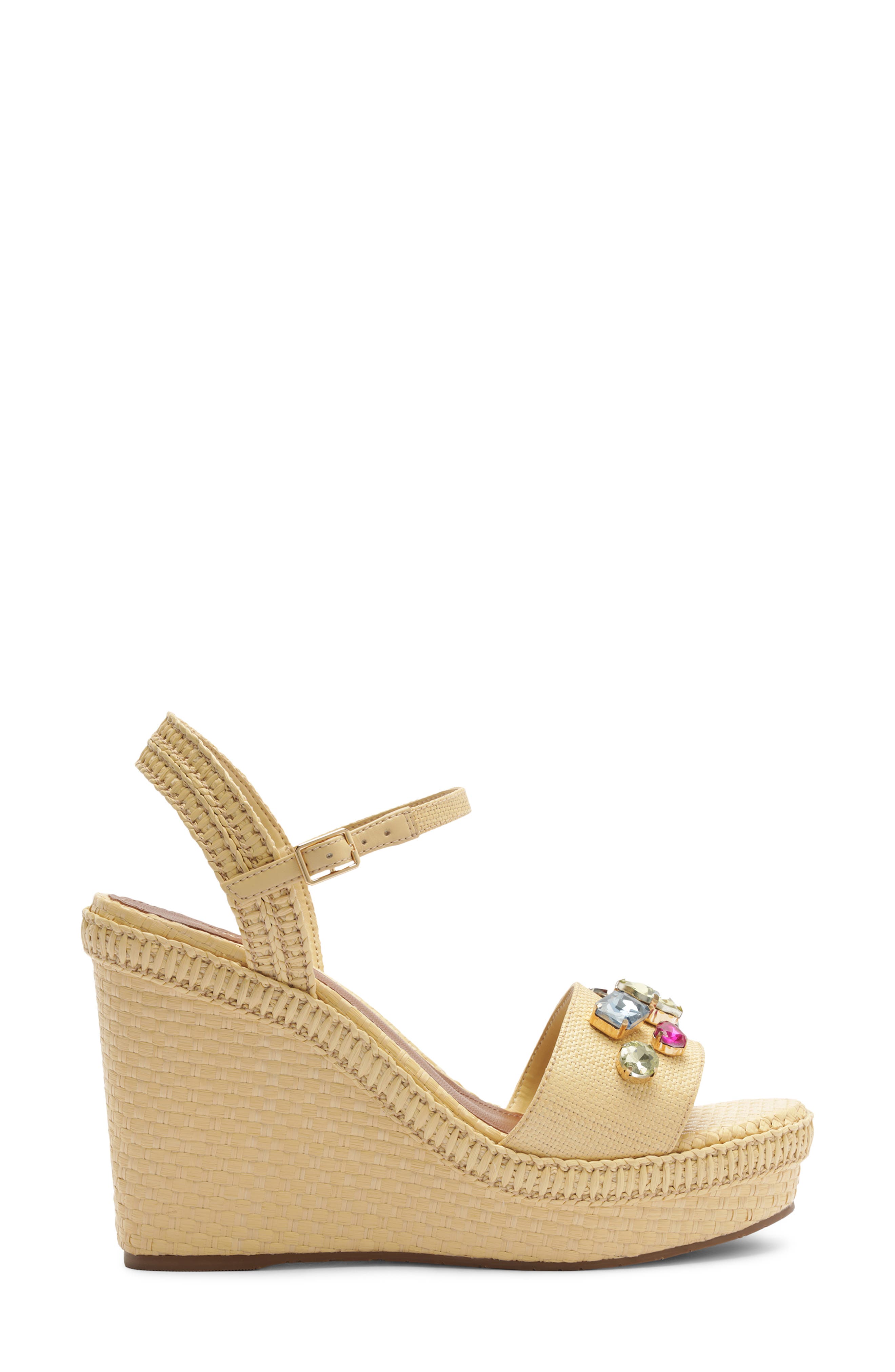 Arezzo Georgina Platform Wedge Sandal, Alternate, color, Palha