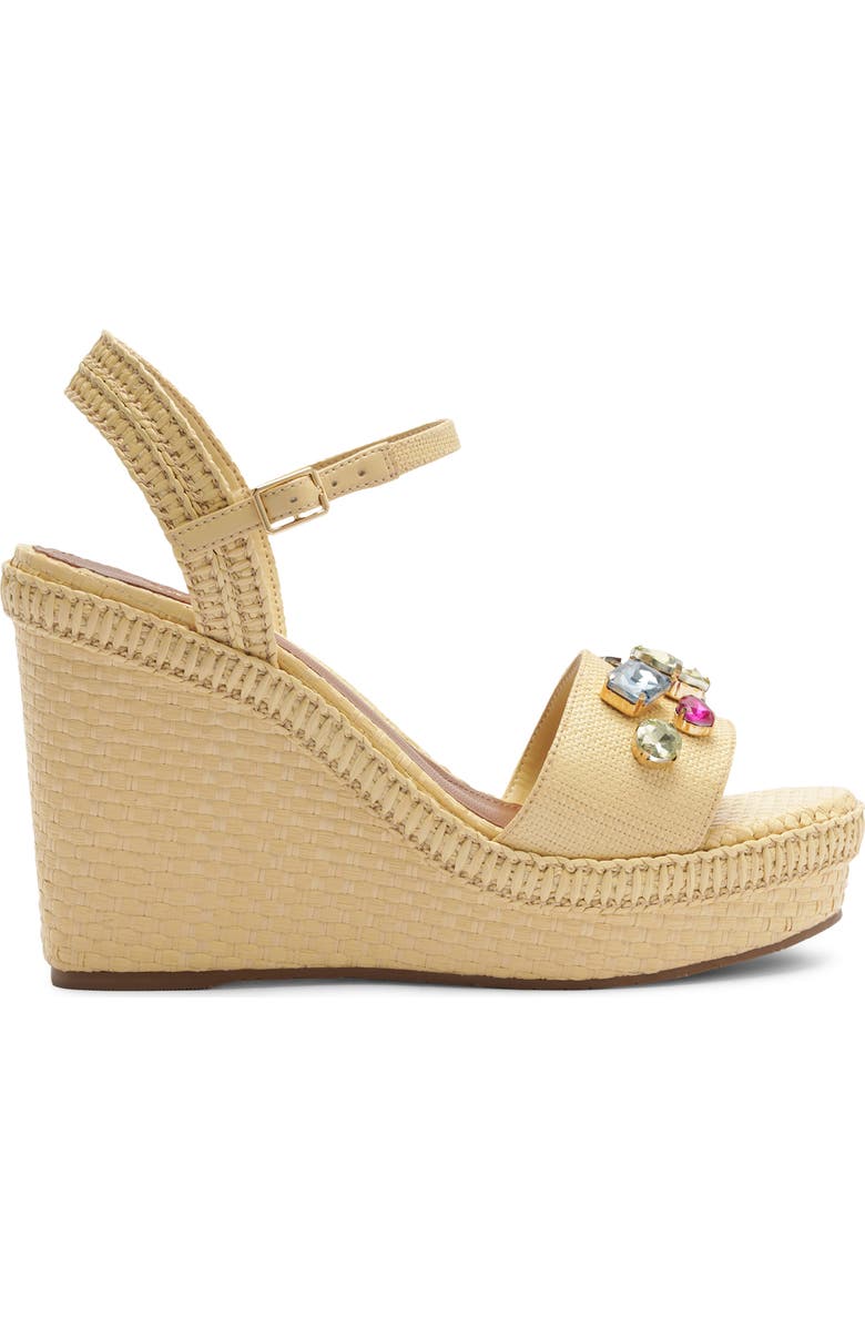 Arezzo Georgina Platform Wedge Sandal, Alternate, color, Palha