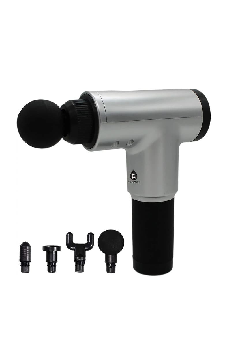 PURSONIC 6 Speed Massage Gun & Electric Heating Pad, Alternate, color, Grey