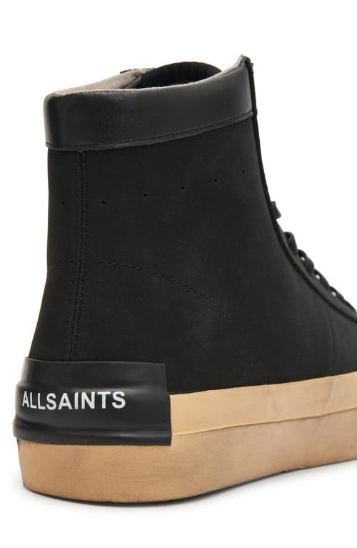 Allsaints Smith High Top Sneaker In Black
