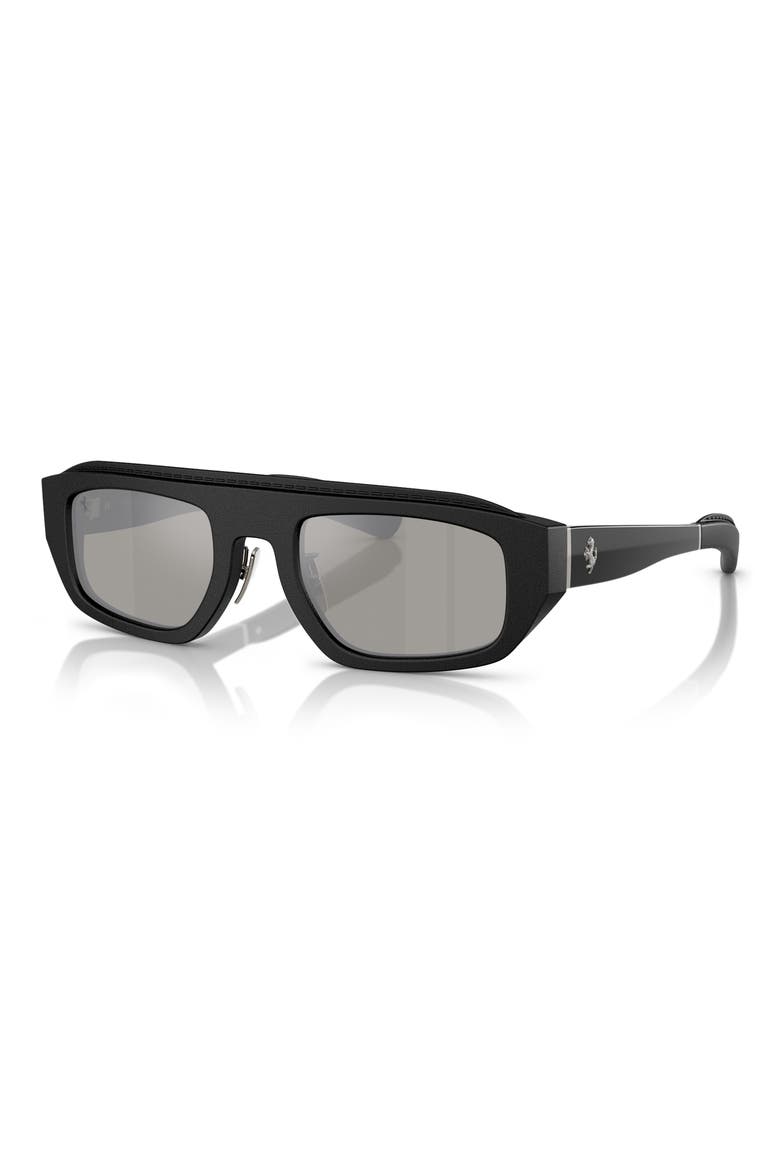 52mm Pillow Sunglasses, Alternate, color, BLACK / MIRROR SILVER