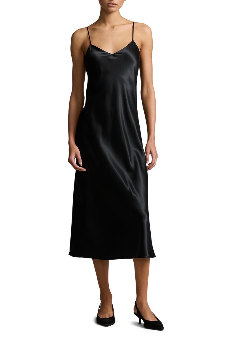 Silk Charmeuse Slipdress, Main, color, POLO BLACK
