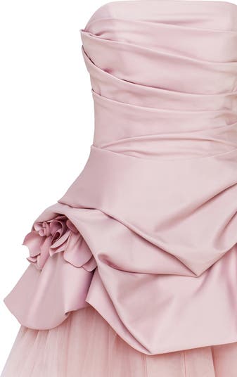 Rosette mini dress in misty rose