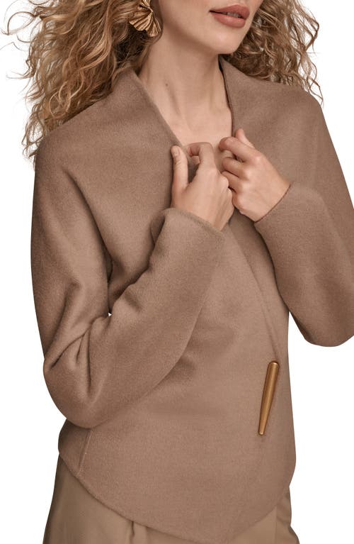 Donna Karan New York Asymmetric Wool Blend Jacket In Brown